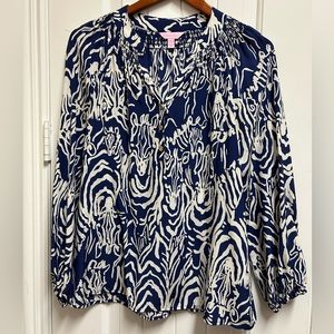 Lilly Pulitzer silk Elsa top. Dry clean